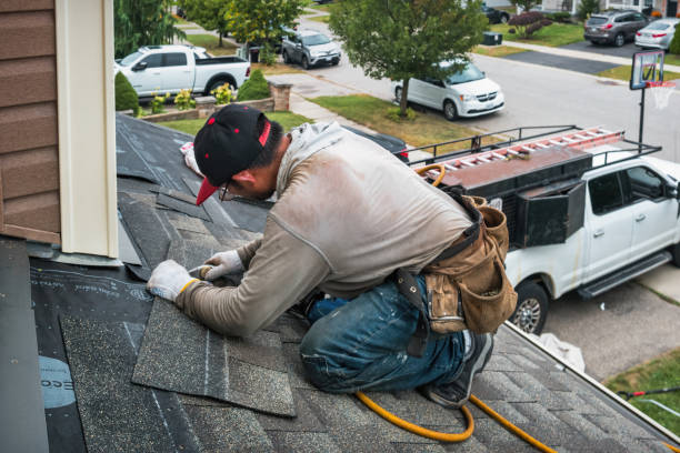 Professional Gutter Installation technician working in Whitehall, MI